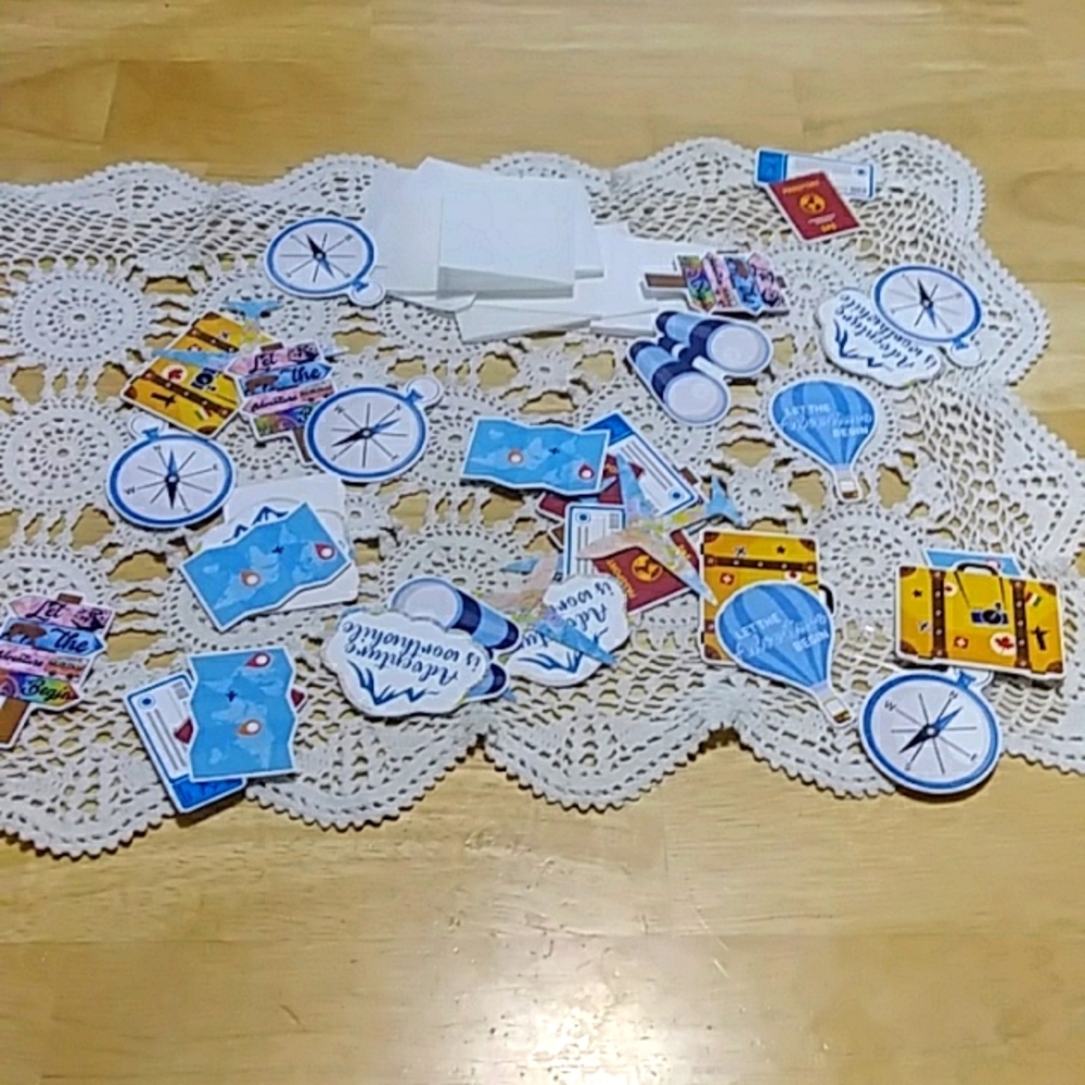 Scrapbooking - Travel, adventure, Going Away Art With Glue Dots